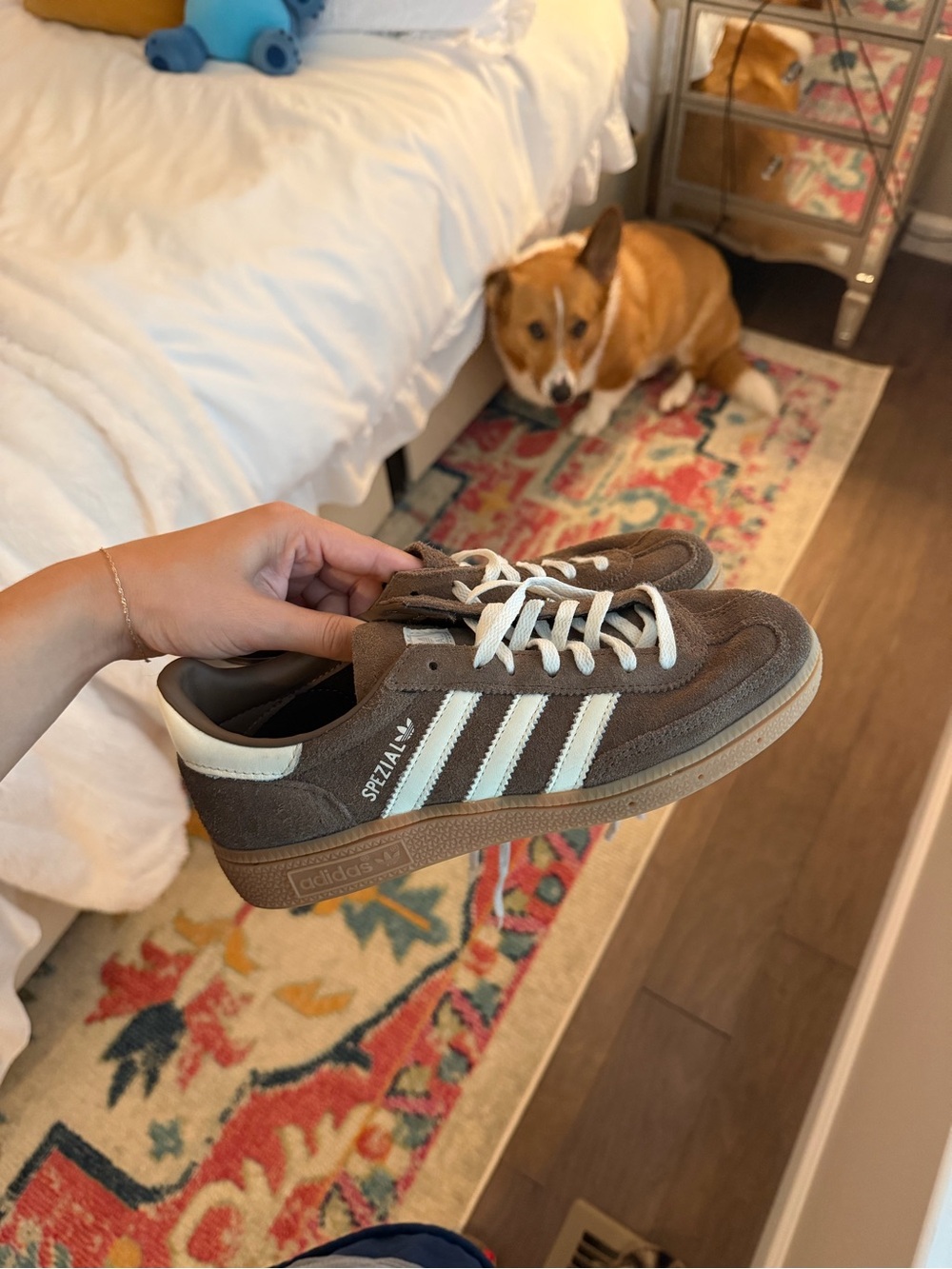 adidas Spezial Suede Sneakers in Brown and White